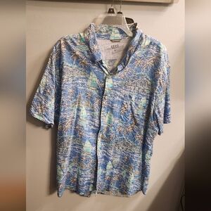 🍉Izod Blue and Green Tropical Men's Shirt
